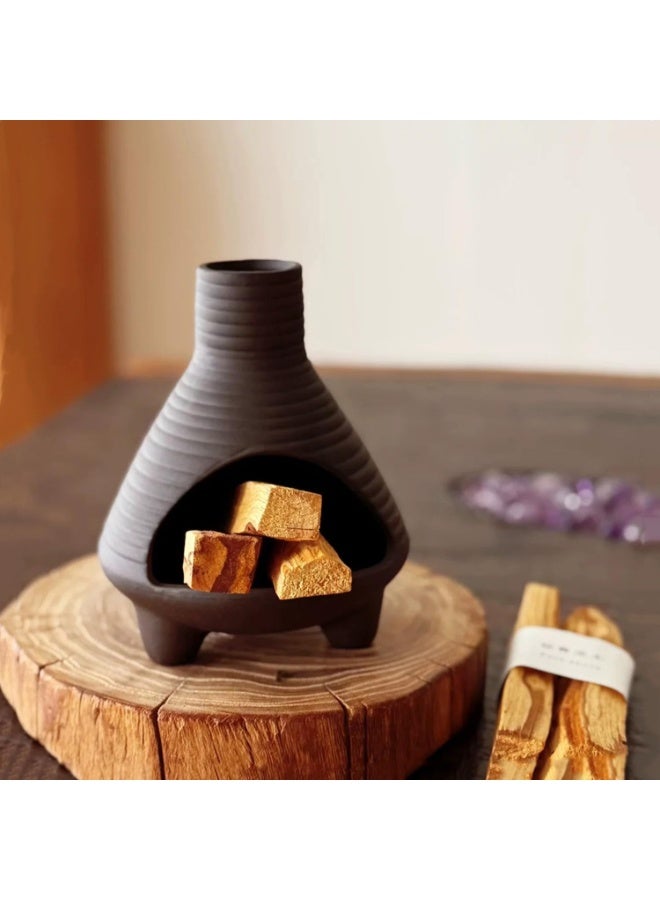 Bukela Palo Santo Holder Burner, Handmade Incense Burner, Cone Ash Catcher Smudge Bowl for Meditation Yoga Home Decor Incense Holder, Black - Image 3